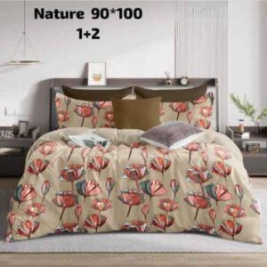 Nature Three Pcs Bedsheet Set